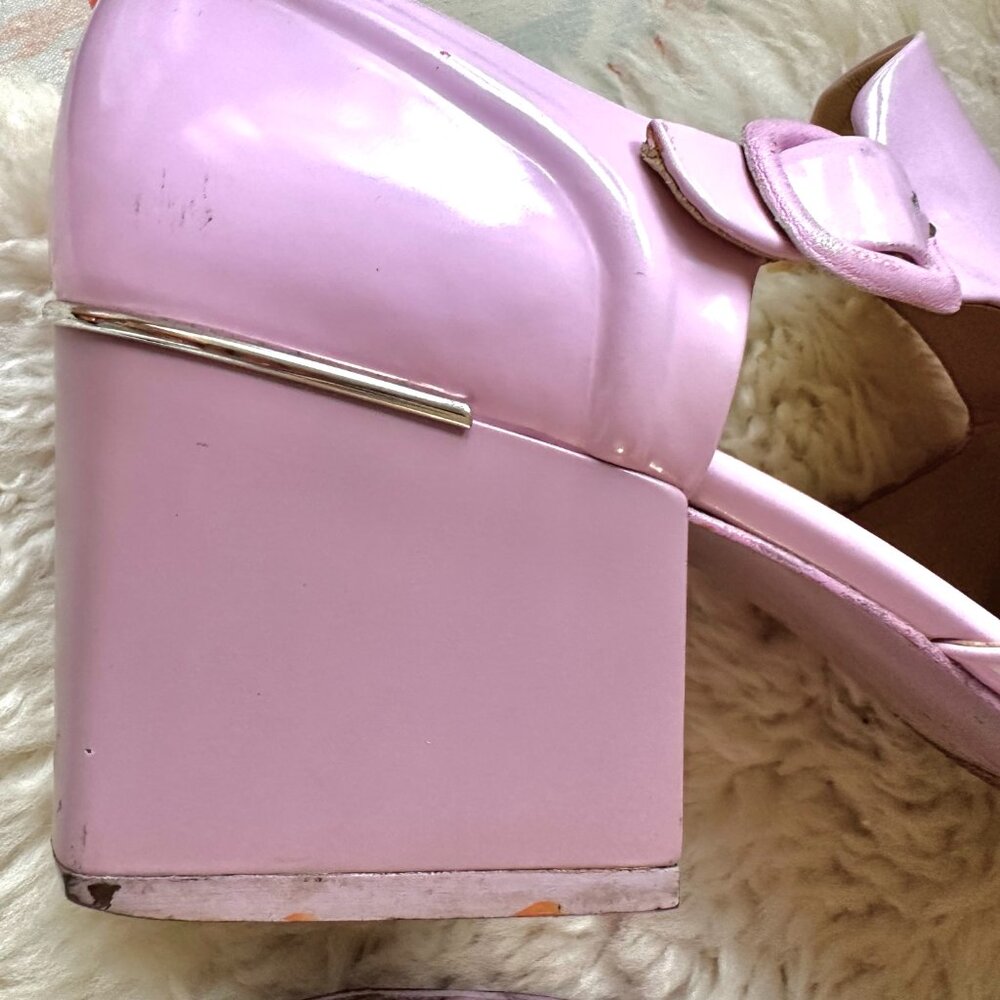 Balenciaga Pink Shoes, Cutout Patent Leather, Block Heel. Size 39 (8.5 US) - Picture 5 of 16